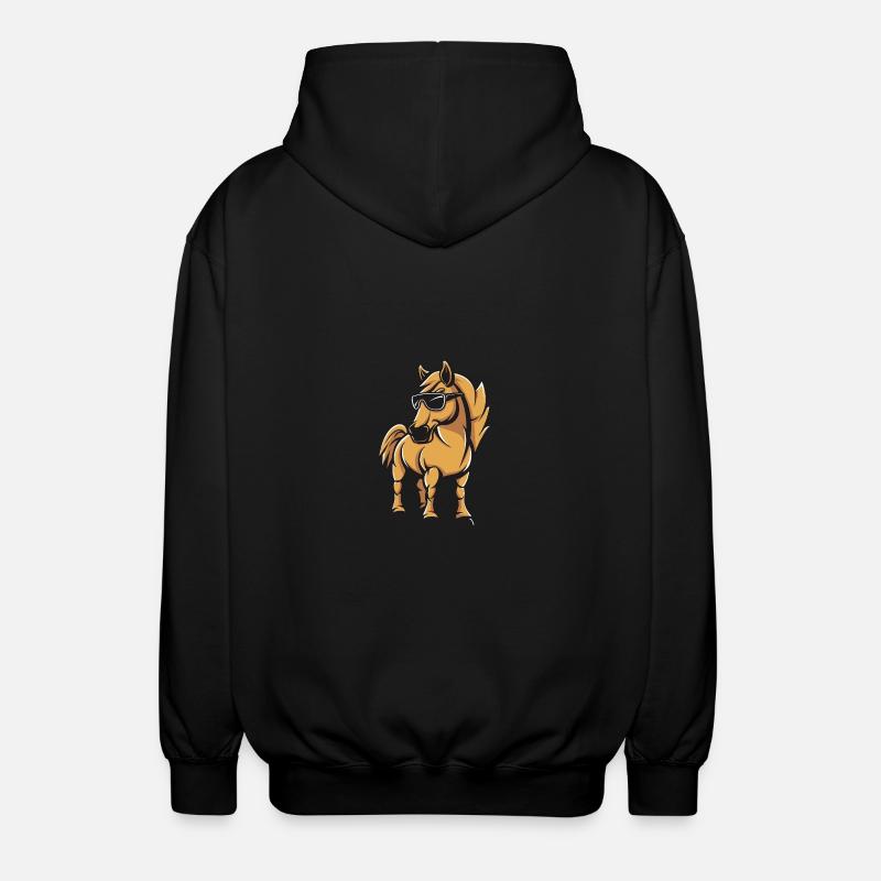 Pferd Cool Tier - Unisex Kapuzenjacke - Schwarz