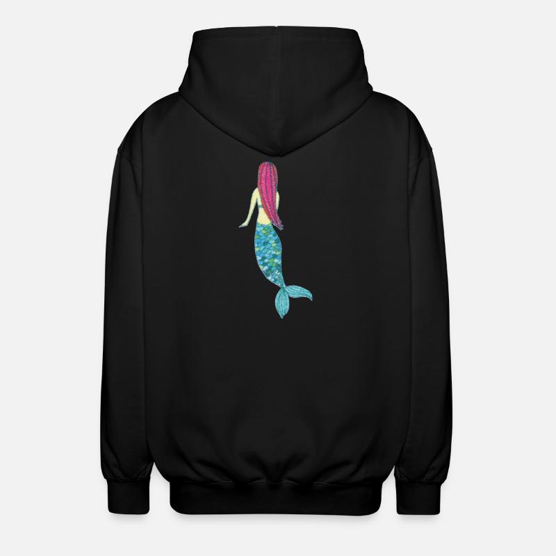 meerjungfrau impressionismus - Unisex Kapuzenjacke - Schwarz