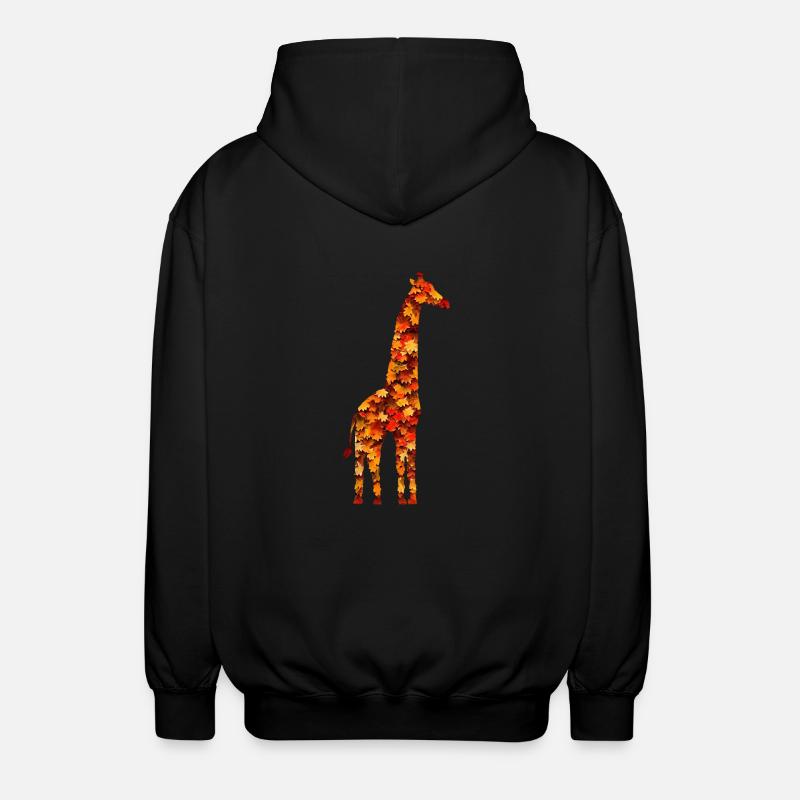 Herbstgiraffe - Unisex Kapuzenjacke - Schwarz