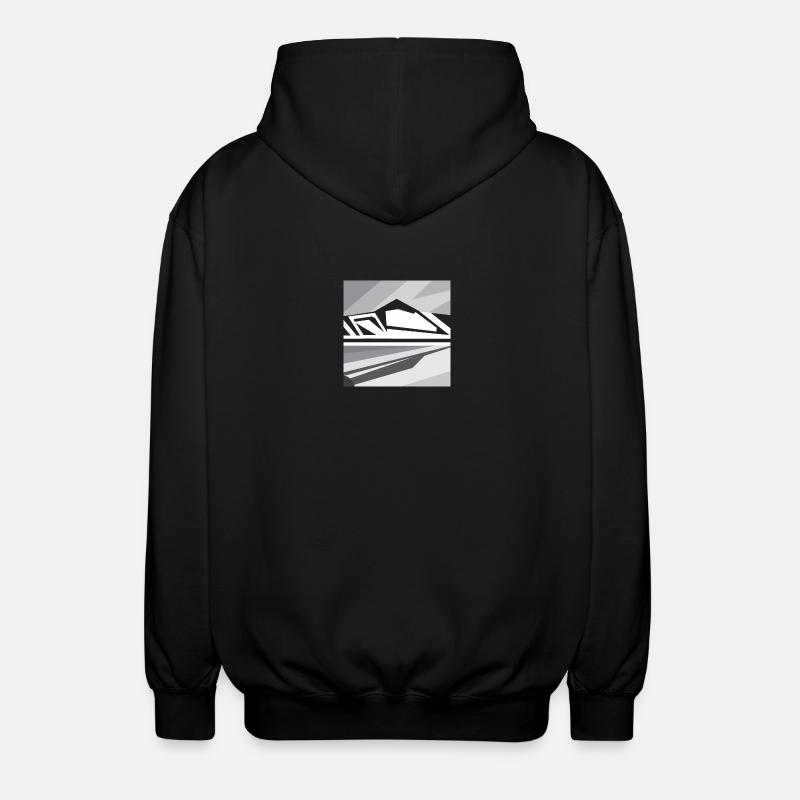 Geometric Mountains - Unisex Hooded Jacket - black