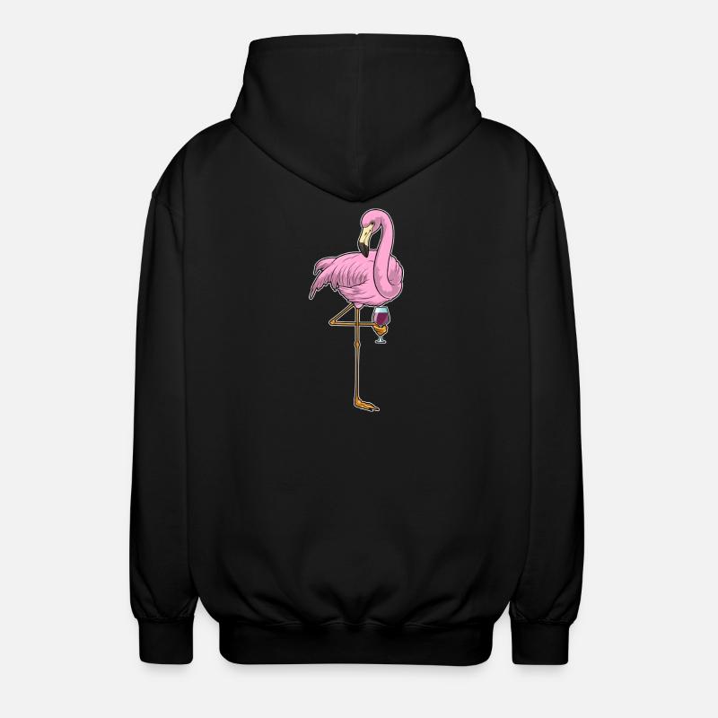 Flamingo Red Wine - Unisex Hooded Jacket - black