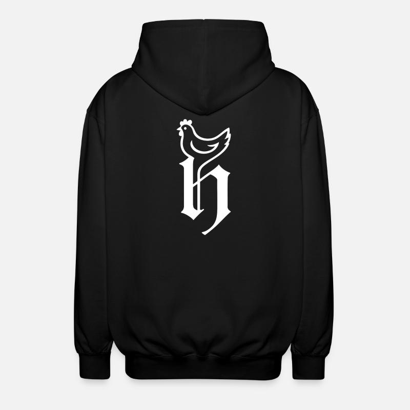 Logo Chicken White - Veste à capuche unisexe - noir