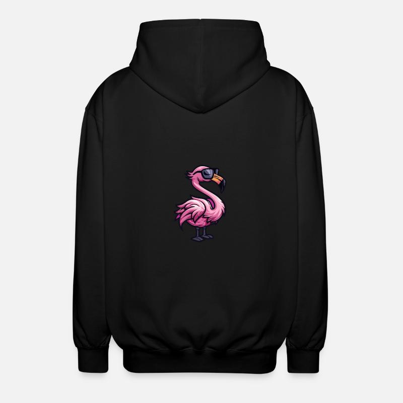 Flamingo Cool Tier - Unisex Kapuzenjacke - Schwarz