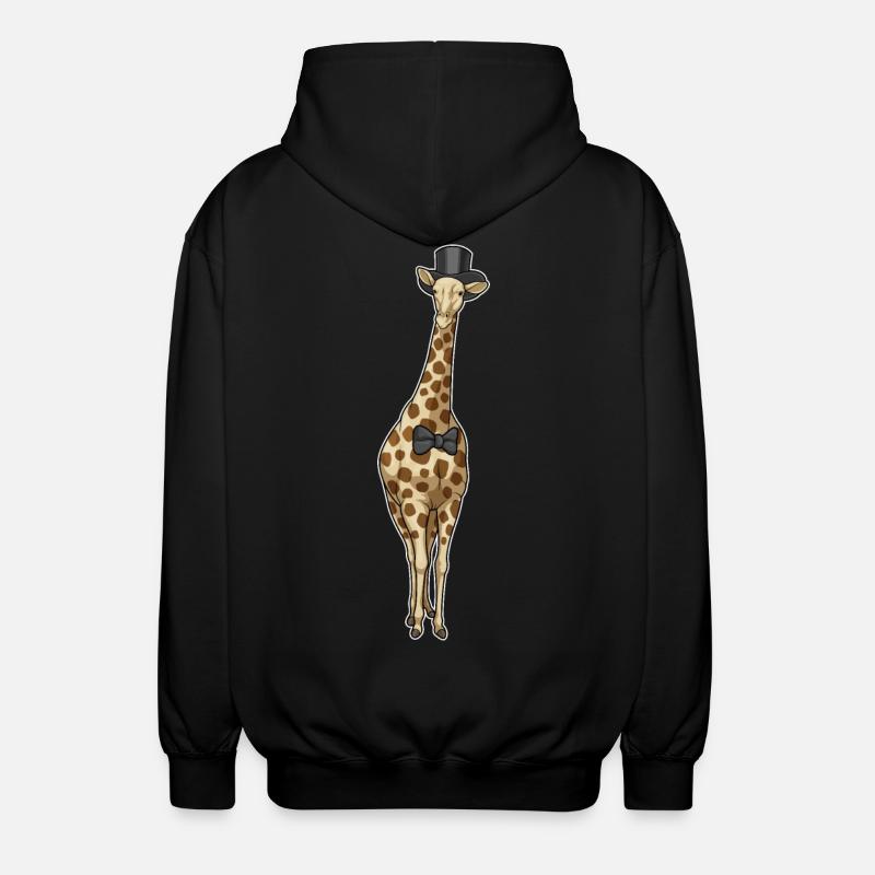 Giraffe Groom Bow Wedding - Unisex Hooded Jacket - black