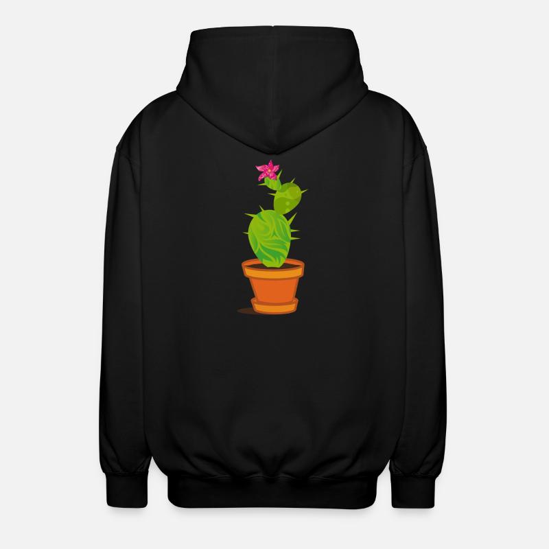 Un cactus avec une fleur - Veste à capuche unisexe - noir