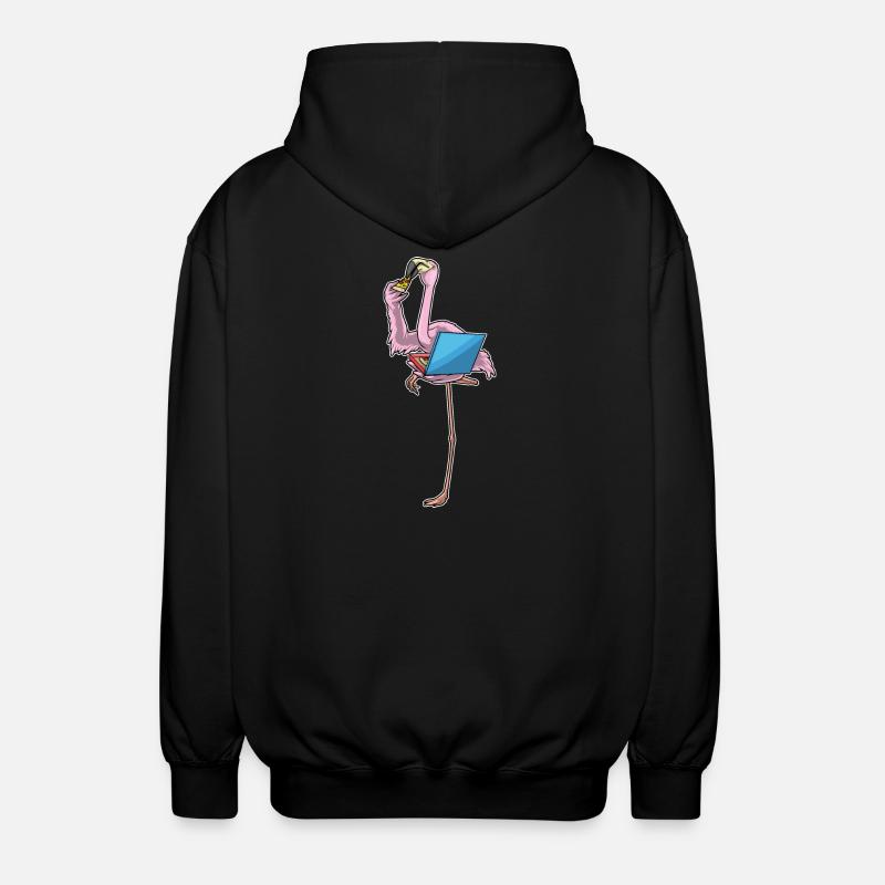Flamingo Pizza - Unisex Hooded Jacket - black
