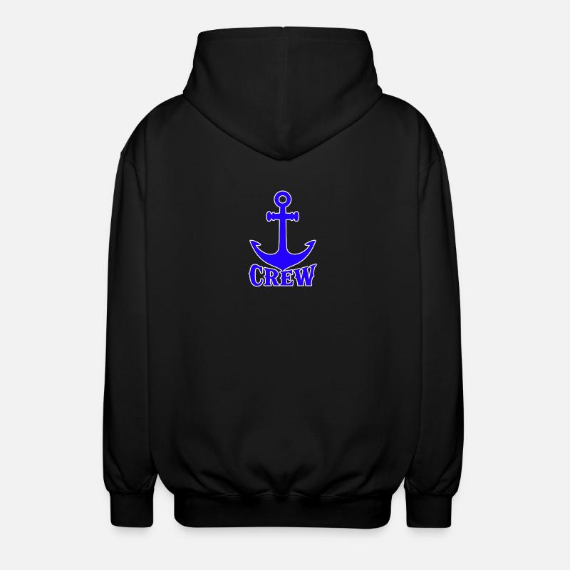 Blue Anker Crew Logo - Unisex Hooded Jacket - black