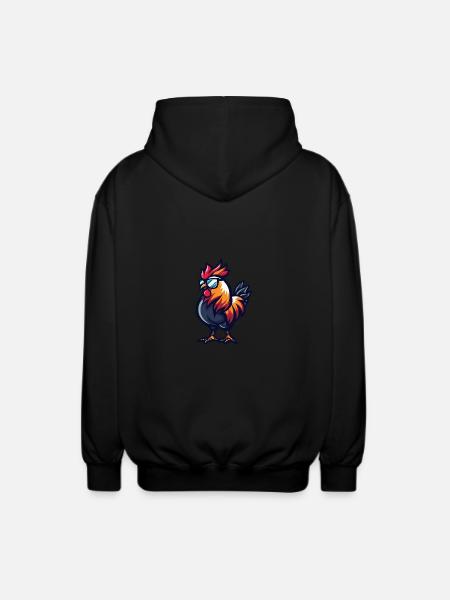 Hahn Cool Tier - Unisex Kapuzenjacke - Schwarz
