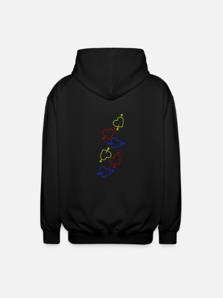 Herzen Bunt Herz - Unisex Kapuzenjacke - Schwarz