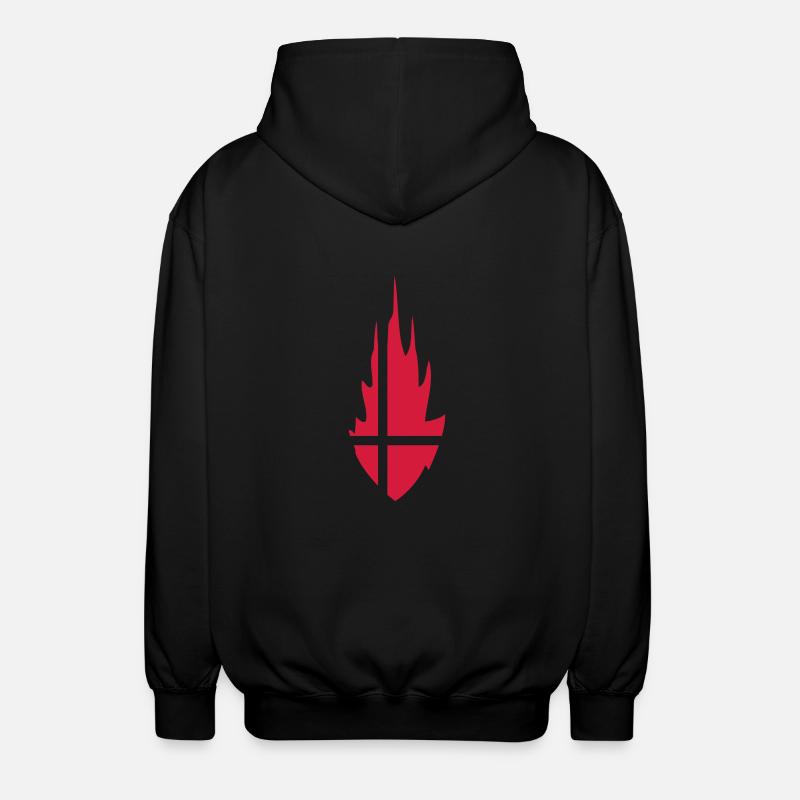 Denmark Danmark Fire Flame Design - Unisex Hooded Jacket - black