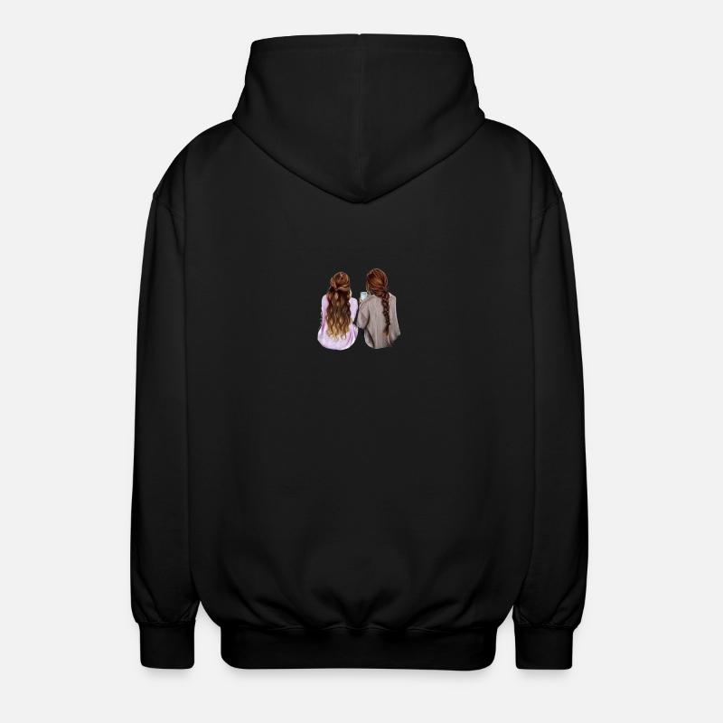 Mutter und Tochter - Unisex Kapuzenjacke - Schwarz