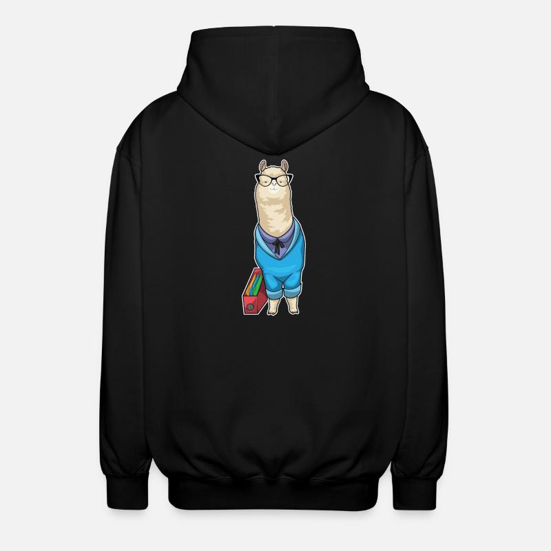 Alpaca Secretary Folder Office - Unisex Hooded Jacket - black