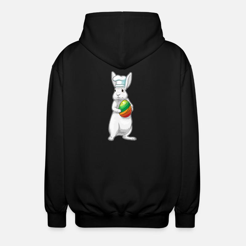 Bunny Easter Cooking - Unisex Hooded Jacket - black