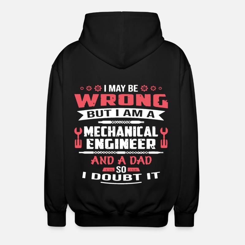 Mechanical Engineer Dad - Unisex Hooded Jacket - black