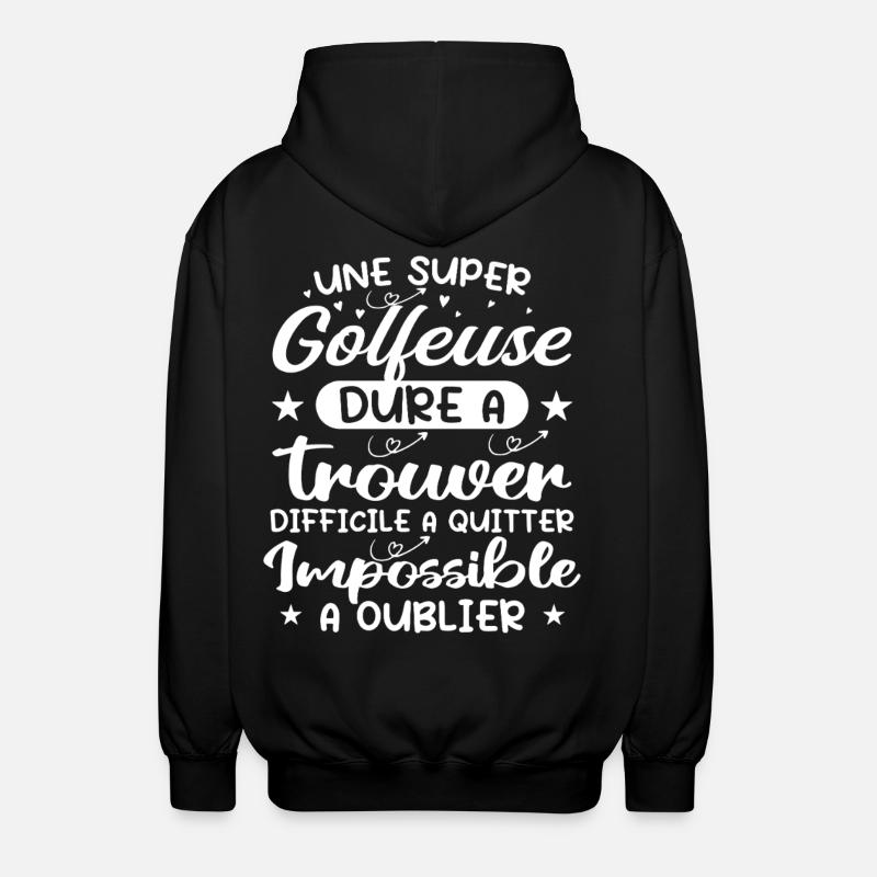 Une Super Golfeuse - Cadeau golfeuse - Veste à capuche unisexe - noir