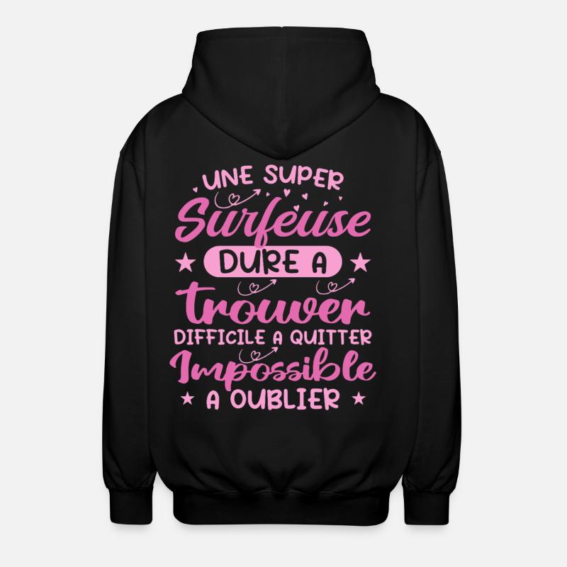 A Super Surfer - Surfer Gift - Unisex Hooded Jacket - black