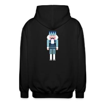 Nussknacker Rauten Rhomben Weihnachten Xmas Advent - Unisex Kapuzenjacke - Schwarz - Hinten - AI Model Male 185 light (185cm)