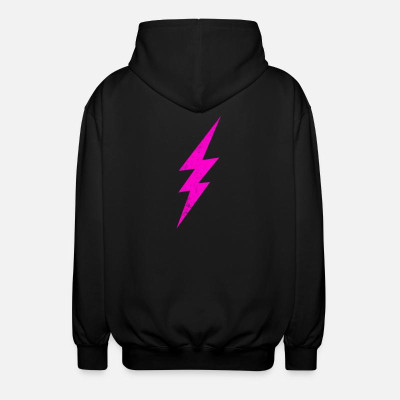 Leuchtender Pinker Blitz - Unisex Kapuzenjacke - Schwarz