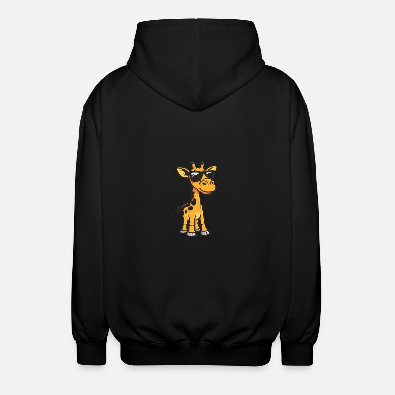 Giraffe Cool Tier - Unisex Kapuzenjacke - Schwarz
