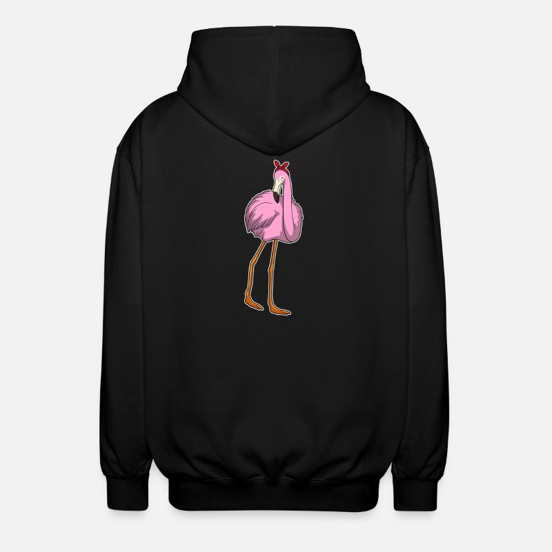 Flamingo Schleife - Unisex Kapuzenjacke - Schwarz