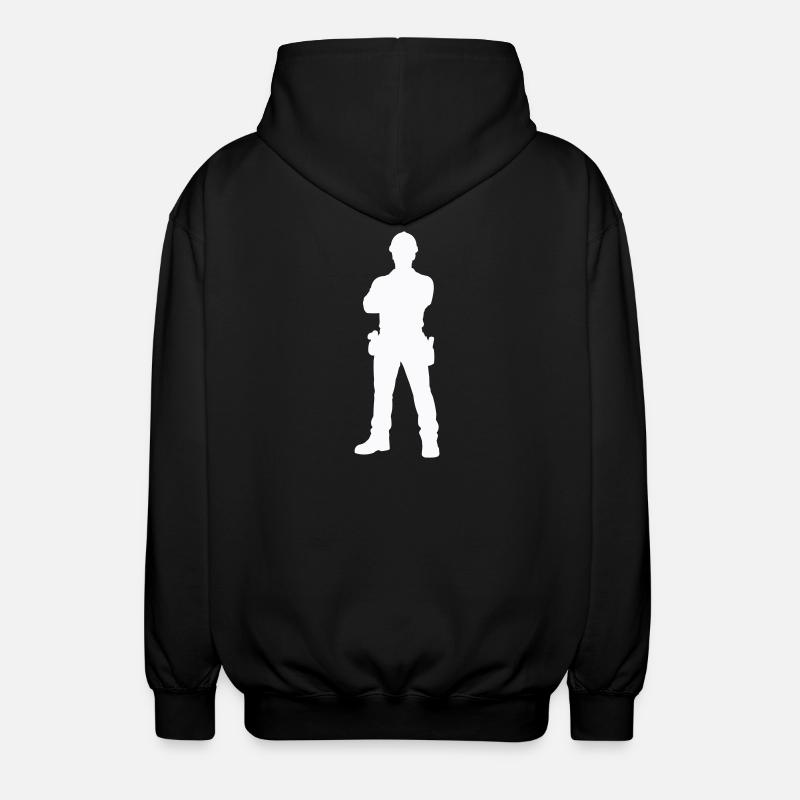 Bauarbeiter Bau Silhouette - Unisex Kapuzenjacke - Schwarz