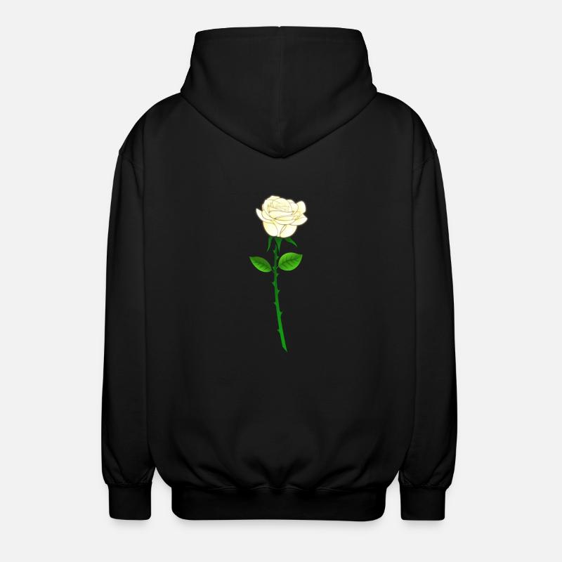 Weiße rose mit stil - Veste à capuche unisexe - noir