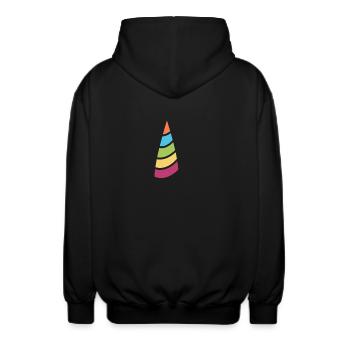 horn - Unisex Hooded Jacket - black - Back - AI Model Male 185 light (185cm)