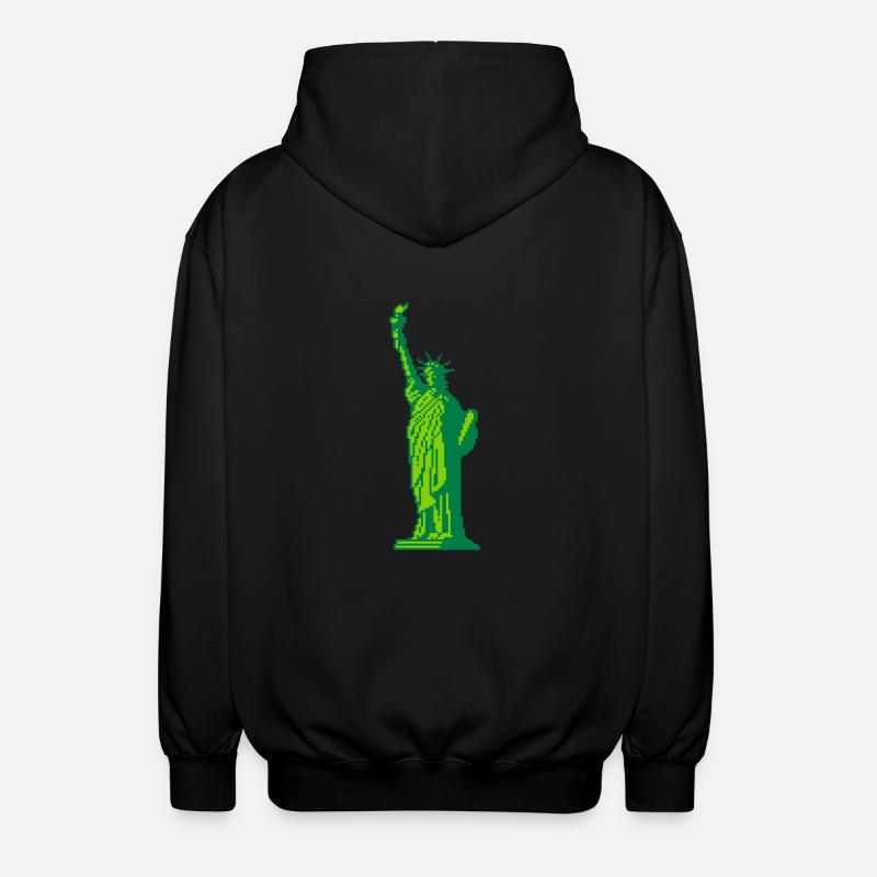 8bit Freiheitsstatue - Unisex Kapuzenjacke - Schwarz