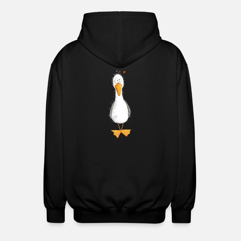 Möwe Urlaub Meer Mit Herz - Unisex Kapuzenjacke - Schwarz