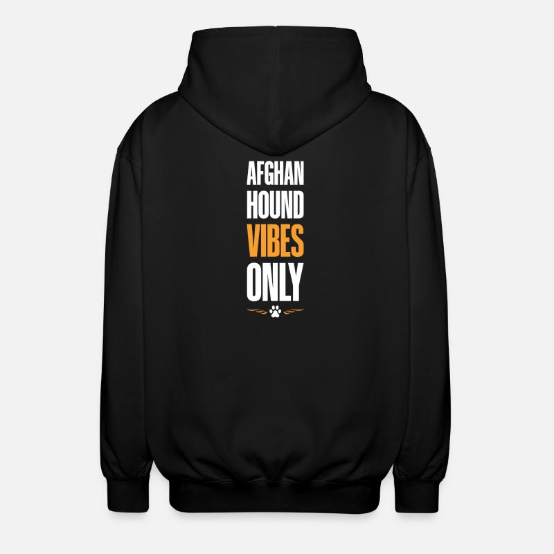 Vibrations de lévrier afghan uniquement - Veste à capuche unisexe - noir
