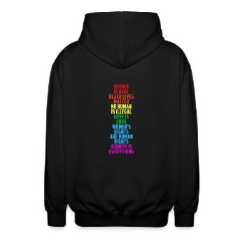 LGBT LGBTQ Gay Pride Feminism Equality - Unisex Kapuzenjacke - Schwarz - Hinten - AI Model Male 185 light (185cm)