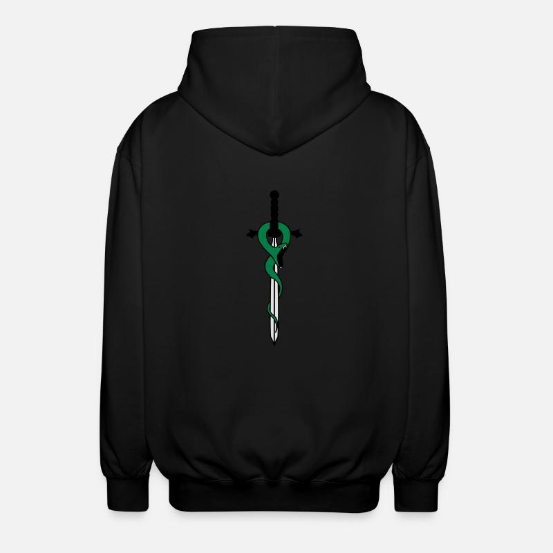 snake_with_sword - Unisex Kapuzenjacke - Schwarz