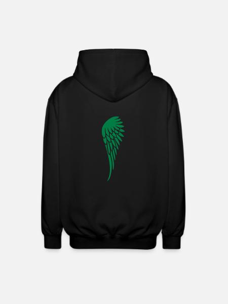 fluegel_links - Unisex Kapuzenjacke - Schwarz