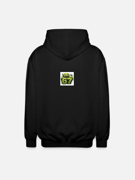 Green Slime Monster 67 - Unisex Hooded Jacket - black
