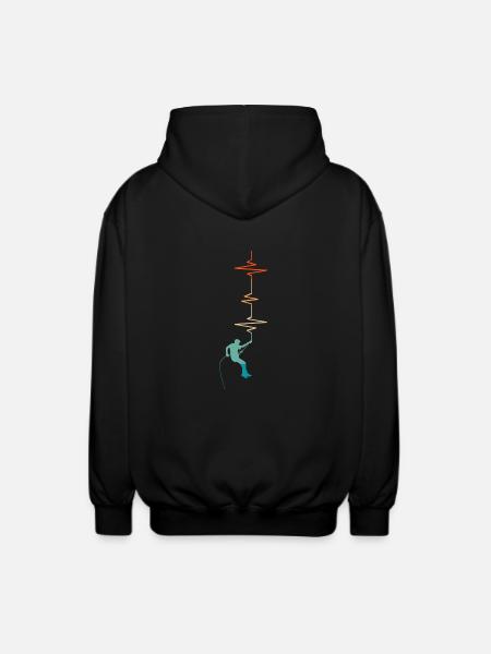 Heartbeat Climbing - Gift Idea - Unisex Hooded Jacket - black