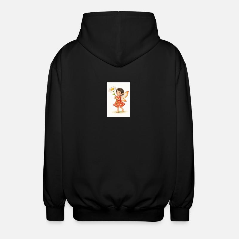 Daisy Fee mit Blume - Unisex Kapuzenjacke - Schwarz