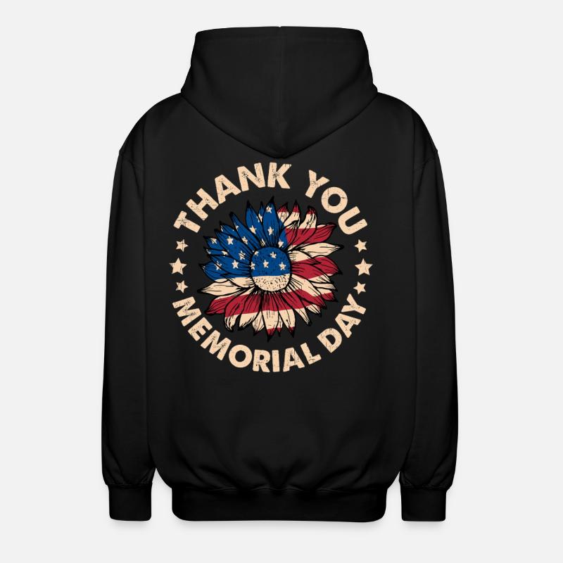 Merci Memorial Day - Veste à capuche unisexe - noir