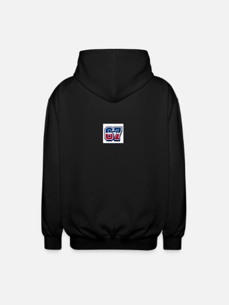 67 Patriotic Number - Unisex Hooded Jacket - black
