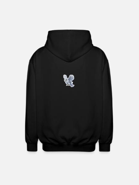 Owl Flight Sticker - Unisex Hooded Jacket - black