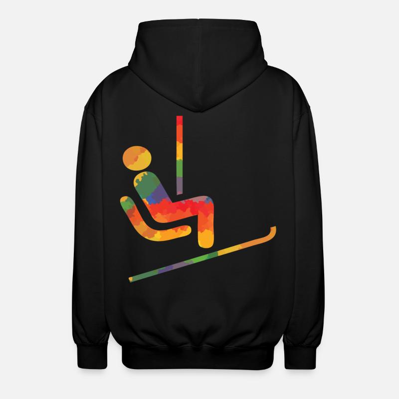 Farbiger Ski Läufer - Unisex Kapuzenjacke - Schwarz