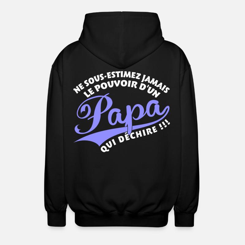 Papa qui déchire bleu - Veste à capuche unisexe - noir