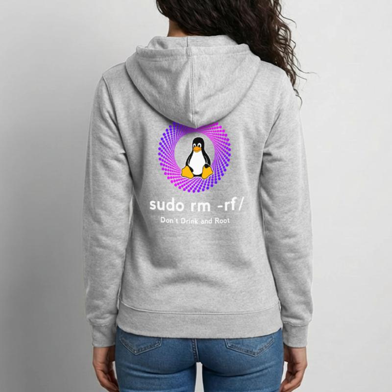 Ordinateur Sys admin Penguin Nerd pc sudo rm -rf cod Veste à capuche unisexe