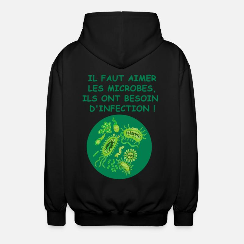 Les microbes - Veste à capuche unisexe - noir
