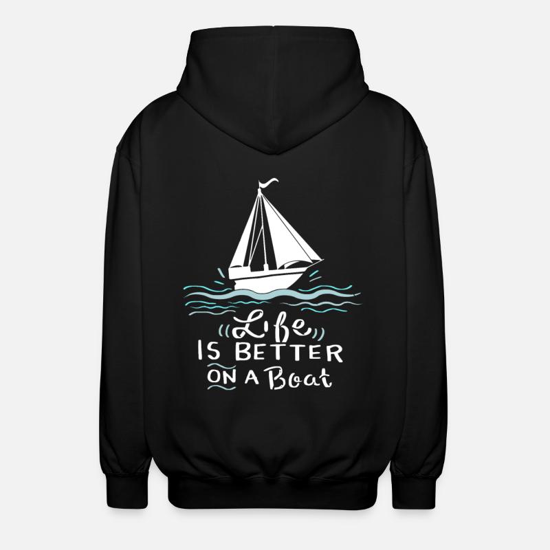 Sailing Sailing Boat Gift - Unisex Hooded Jacket - black