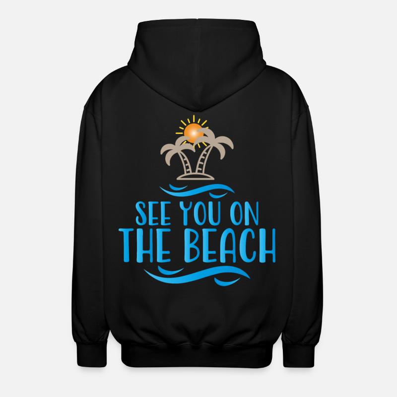 Beach - Unisex Hooded Jacket - black