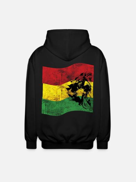 Lion Reggae Drapeau - Veste à capuche unisexe - noir