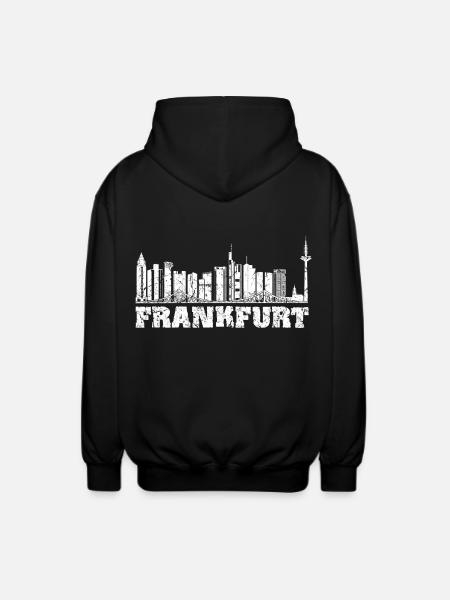 Frankfurter Skyline Silhouette - Unisex Kapuzenjacke - Schwarz