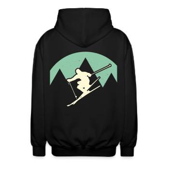 skier - Unisex Hooded Jacket - black - Back - AI Model Male 185 light (185cm)