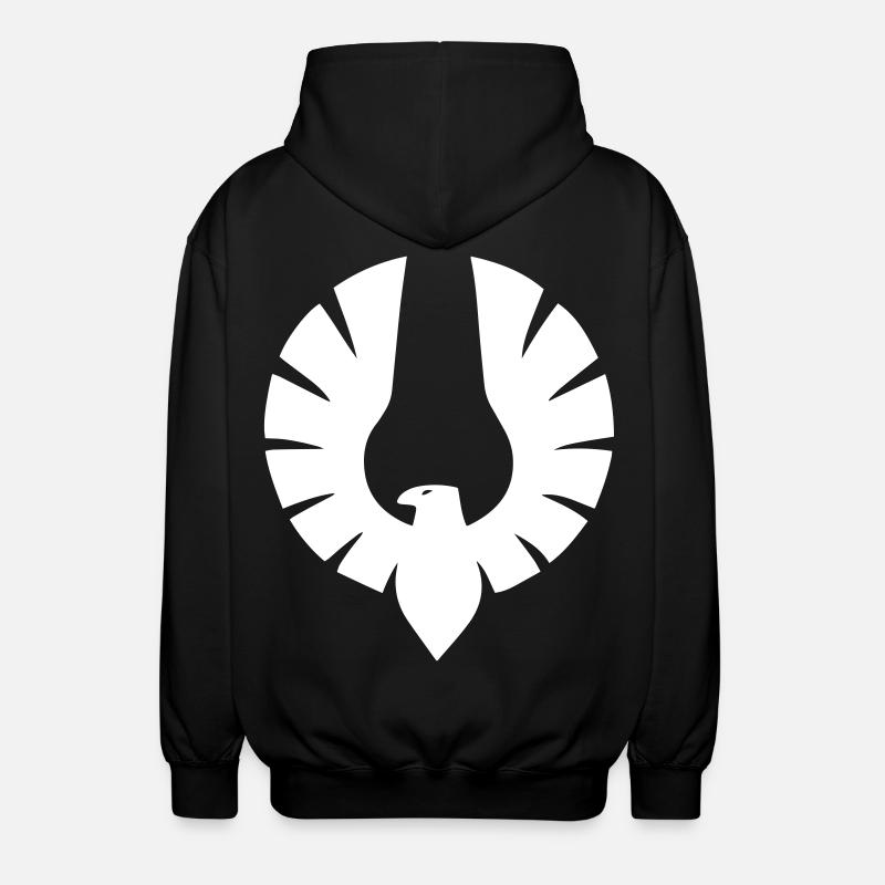 Eagle in Circle Shape - Unisex Hooded Jacket - black