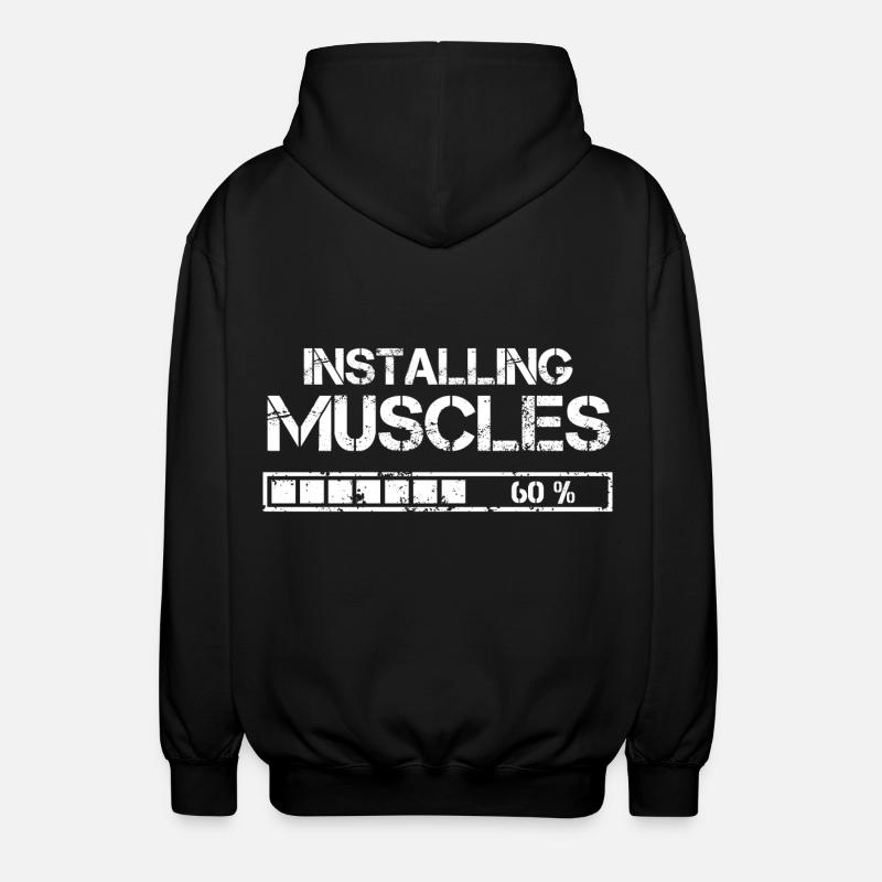 Installing Muscles - Unisex Hooded Jacket - black